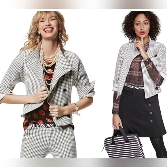 Cabi White/Black Windowpane Jacket Style 3173 Size XS. - Picture 1 of 13